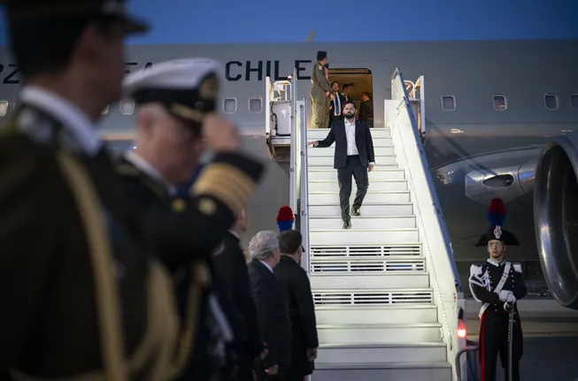 Presidente Boric llega a Roma en vuelo FACH Prensa Presidencia