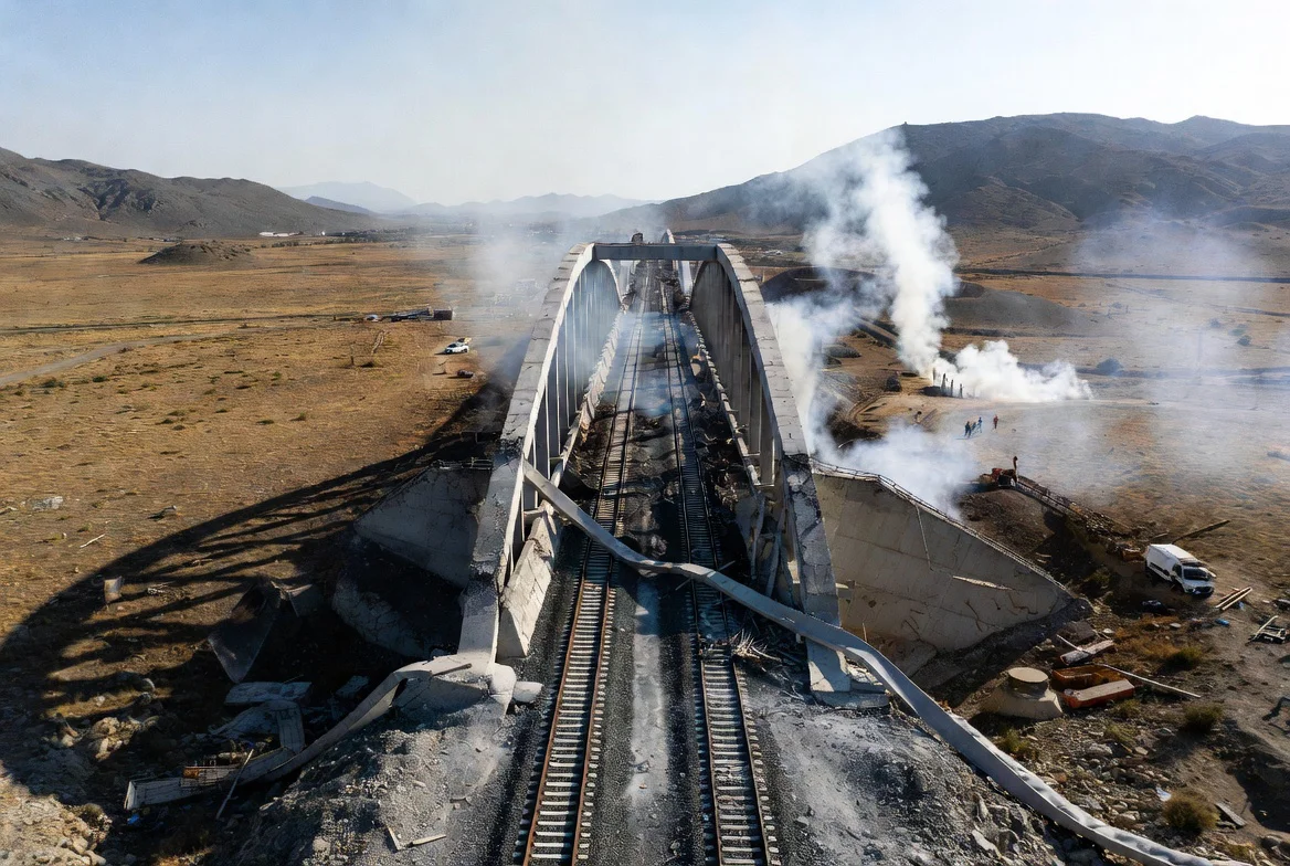  Puente ferroviario Aq Taqeh Khan dañado en la provincia de Golestan, Irán / referencial / The Times Latino