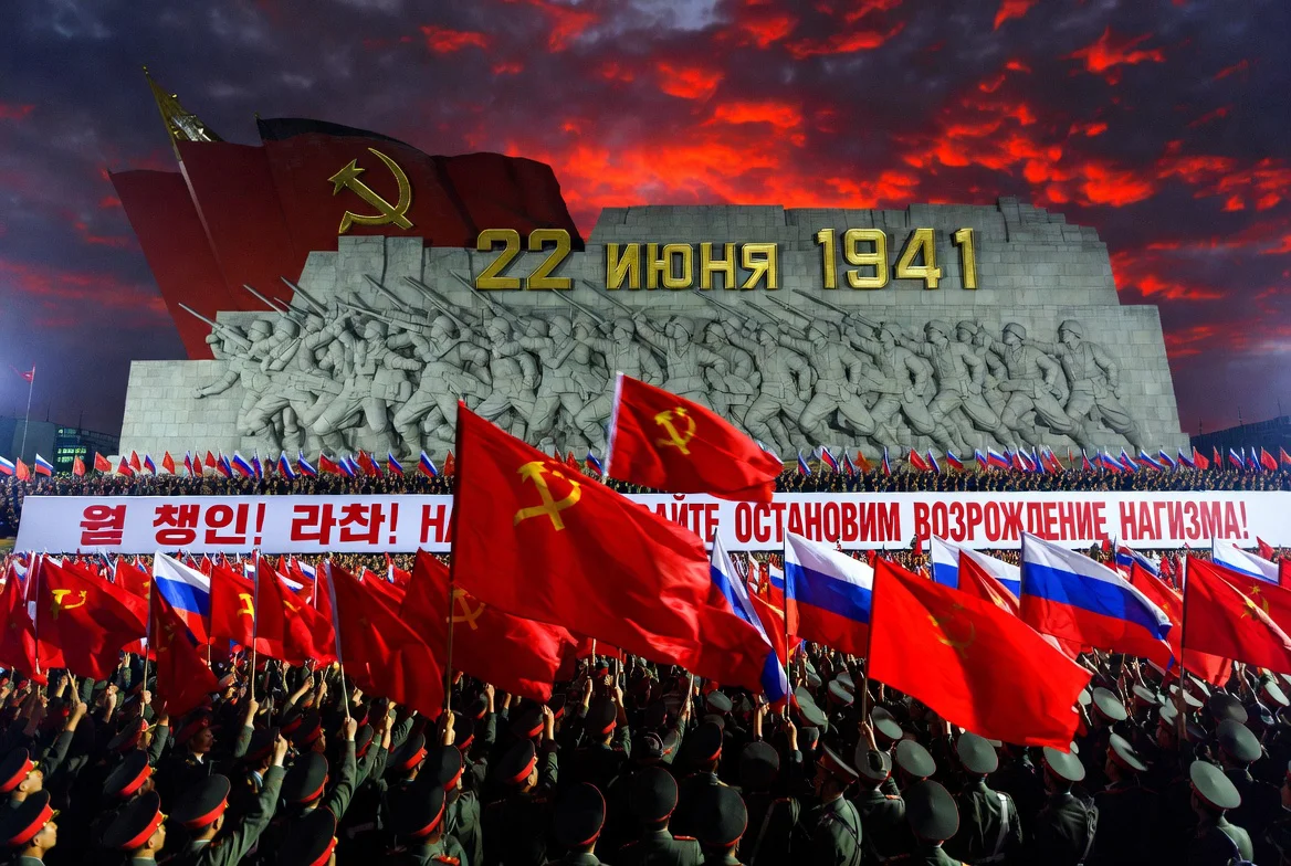 Manifestación en Pyongyang contra el resurgimiento del nazismo y el apoyo occidental a Ucrania / The Times Latino