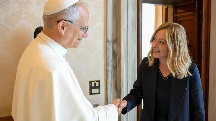 Papa León XIV y Giorgia Meloni @Vatican Media