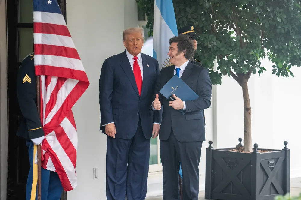 Donald Trump y Javier Milei Xinhua/Hu Yousong